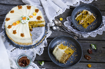 Carrot cake with cream cheese frosting