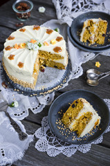 Carrot cake with cream cheese frosting
