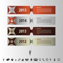 Flat colorful abstract timeline infographic. Vector illustration