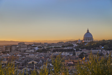 Fototapeta na wymiar Cityscape of Rome with saint Peter dom
