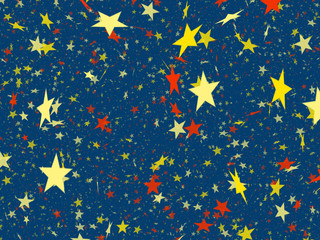 many multicolored flying stars background. shining shapes