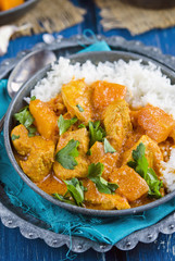 Pumpkin curry with chicken