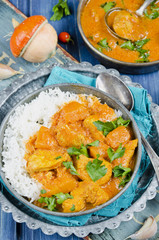 Pumpkin curry with chicken