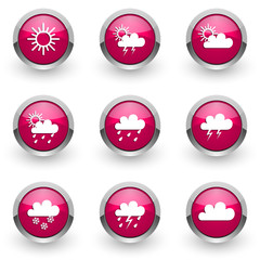 weather forecast vector icons set