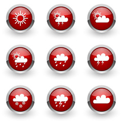 weather forecast vector icons set