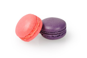 Macarons isolated on white background