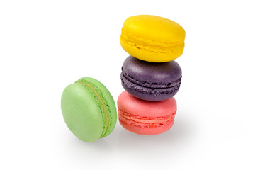 Macarons isolated on white background