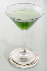 woodruff vodka cocktail in a glass