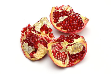 pomegranate on the white background
