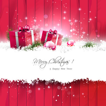 Red Christmas greeting card