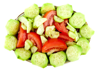 dish from tomatoes and cucumbers