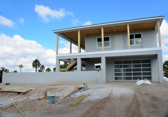 Obraz na płótnie Canvas New Beach Home Construction