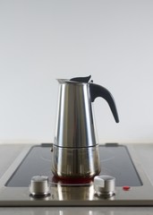 Coffee pot on a hot stove