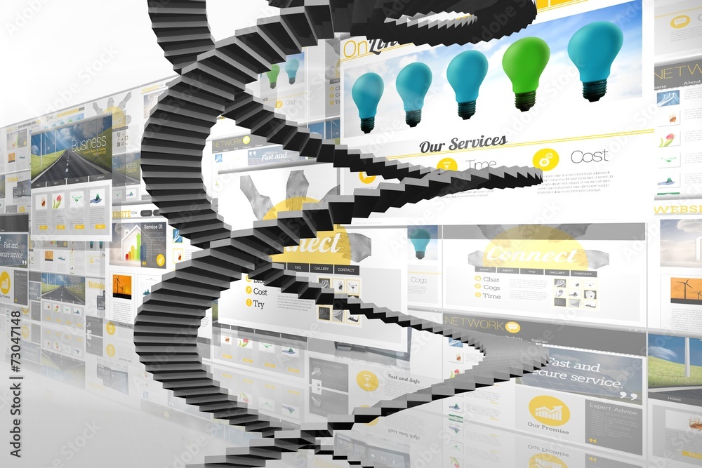 Poster composite image of winding stairs