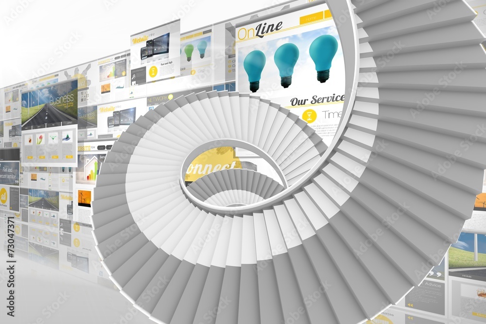 Poster composite image of winding stairs