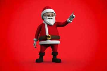 Composite image of cute cartoon santa claus