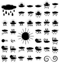 Weather icons set. Vector illustration.