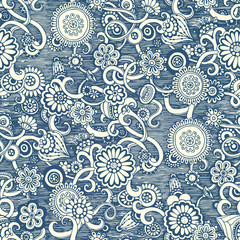 Seamless floral background pattern in vector.