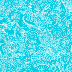 Seamless floral background pattern in vector.