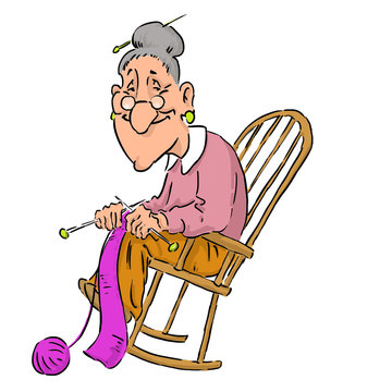 recommend clip art: Nice elderly Grandma in rocking chair.
