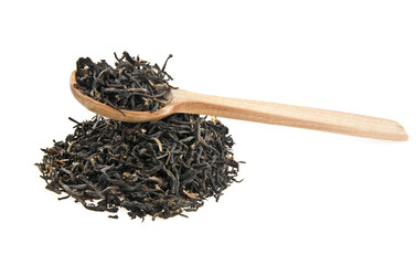 tea and wooden spoon