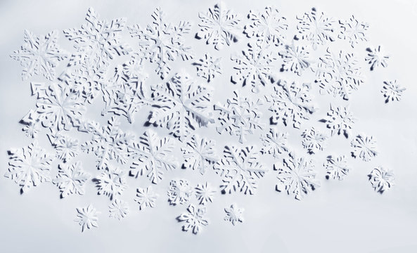 Paper Snowflakes On White Background