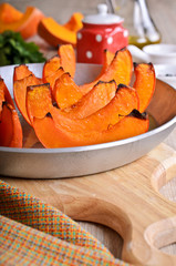 Baked pumpkin slices