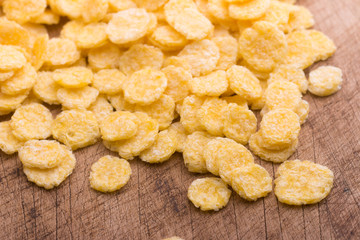 Corn flakes, piled on the desk