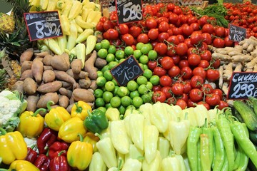 Vegetable market in Great Market Hall, Budapest