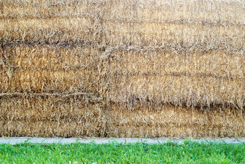 Stacked straw bales