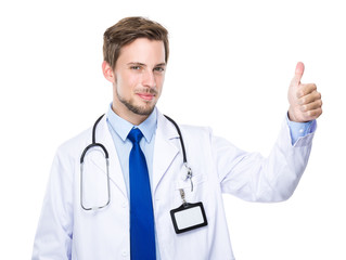 Doctor with thumb up