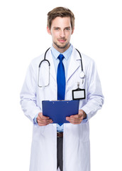 Male Doctor with clipboard