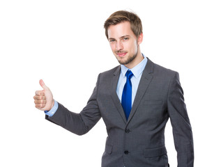 Businessman with thumb up