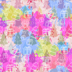 Vector abstract seamless Christmas pattern