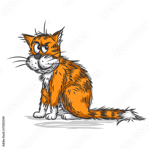 "Vector sketch of a ginger cat" Stock photo and royalty-free images on