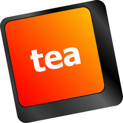 computer keyboard keys with tea break button