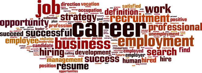 Obraz premium Career word cloud concept. Vector illustration