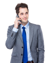 Businessman talk to mobile phone
