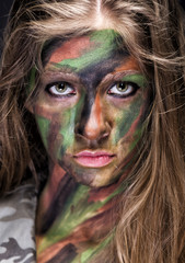 girl in protective camouflage