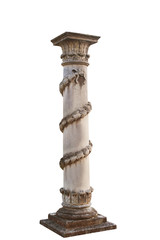 old architecture Column isolated. Clipping path.