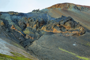 Multicolored mountains at Landmannalaugar,