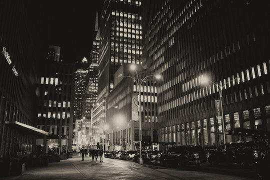 Fototapeta Midtown Manhattan Street at Night