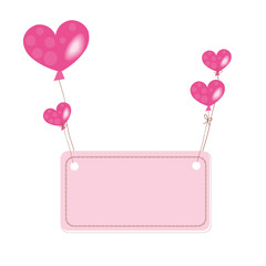Pink heart ballons with place for text vector bakcground