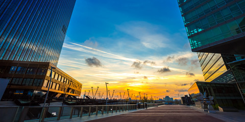 Donaucity at sunset, Vienna