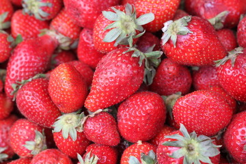 texture of a strawberry photographed