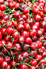 texture of the cherry is photographed