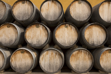 Oak wine barrels