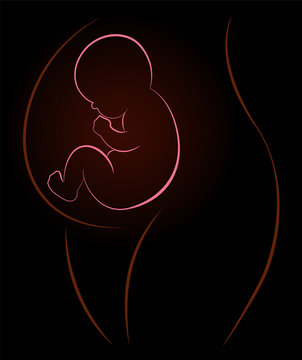 Pregnancy Baby Mother Symbol Black