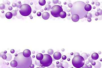White Christmas background with purple balls.