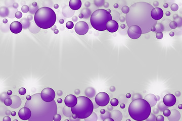 Christmas grey background with purple balls
